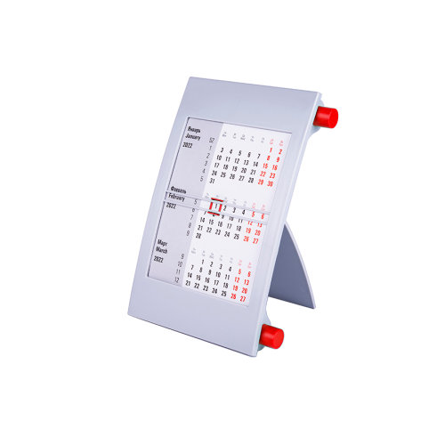 Календарь настольный, Календарная сетка на 2023 - 2024 г. (красный, серый)