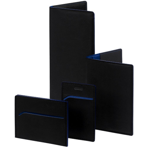 Обложка для паспорта Multimo, черная с синим