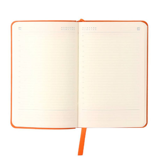 Ежедневник недатированный SALLY, A6, оранжевый, кремовый блок (оранжевый)