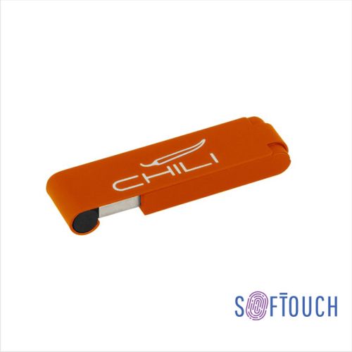 Флеш-карта "Case" 8GB, покрытие soft touch, оранжевый