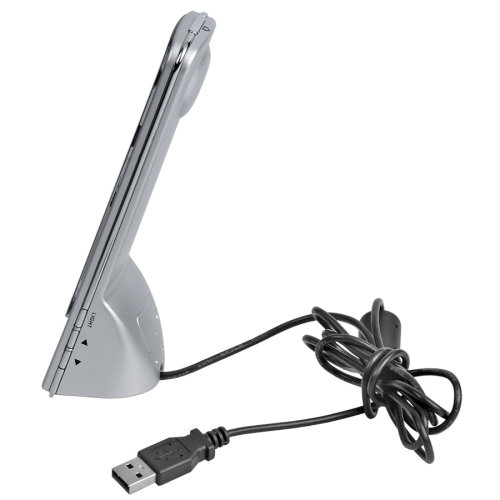 Веб-камера USB настольная с часами, будильником и термометром (серебристый, черный)