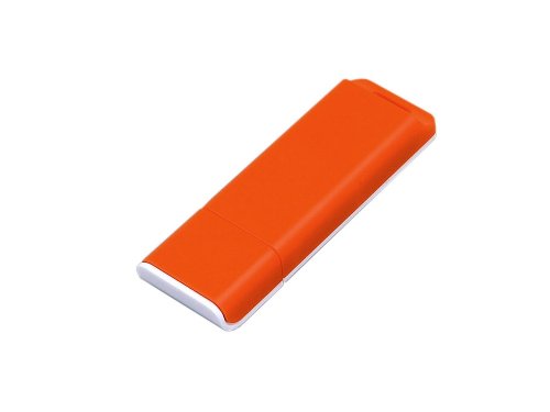 Флешка прямоугольной формы, оригинальный дизайн, двухцветный корпус, 16 Гб, оранжевый/белый