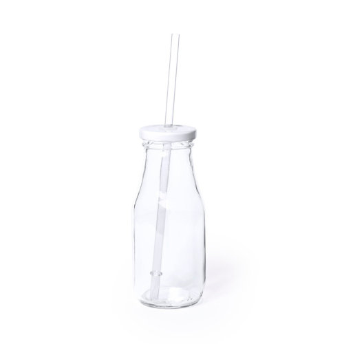 Бутылка ABALON с трубочкой, 320 мл (прозрачный, белый)