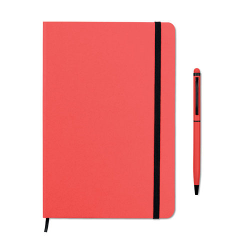 Блокнот с ручкой красный (арт MO9348-05)
