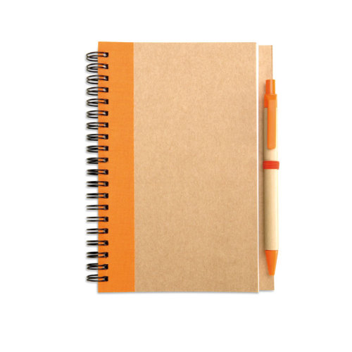 Блокнот с ручкой (оранжевый)