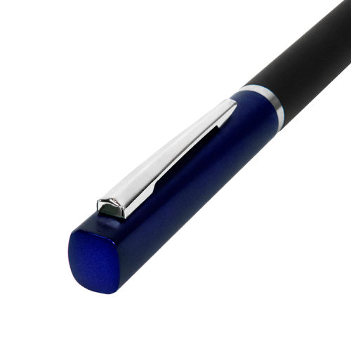 Ручка шариковая M1, пластик, металл, покрытие soft touch (черный, синий)