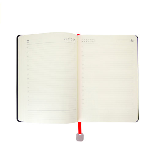 Ежедневник недатированный Boomer, А5,  красный, кремовый блок, без обреза (красный)