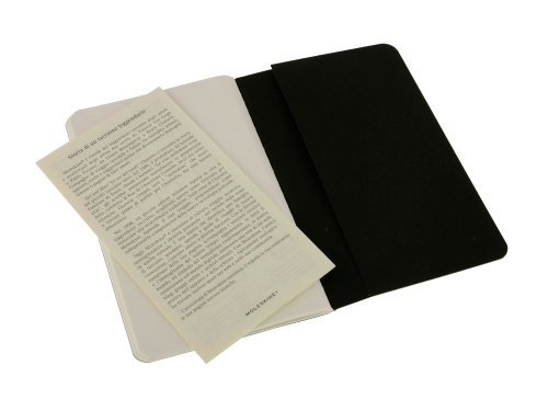 Записная книжка Moleskine Cahier (нелинованный, 3 шт.), Pocket (9х14см), черный