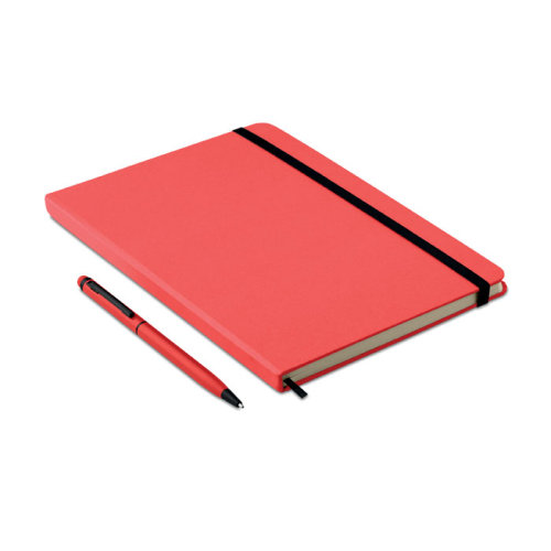 Блокнот с ручкой красный (арт MO9348-05)
