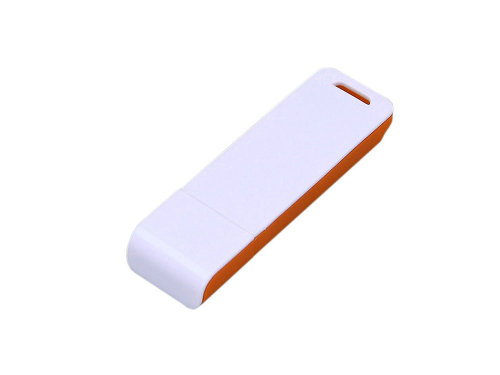 Флешка 3.0 прямоугольной формы, оригинальный дизайн, двухцветный корпус, 32 Гб, оранжевый/белый