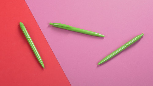 Ручка шариковая "Phil" из антибактериального пластика, зеленое яблоко
