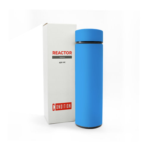 Термос Reactor софт-тач с датчиком температуры, голубой