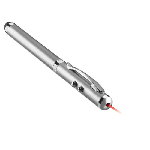 Ручка с фонариком и указкой (тускло-серебряный)