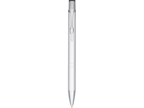 Кнопочная шариковая ручка Moneta из анодированного алюминия, черные чернила, серебристый