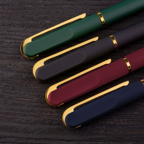 Ручка шариковая FARO, покрытие soft touch (темно-зеленый, золотистый)