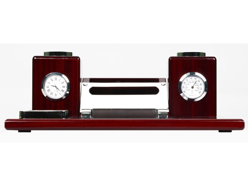 Настольный прибор Петронас: часы, термометр, подставки под ручки, визитки, скрепки, бумажный блок