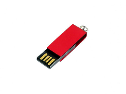 Флешка с мини чипом, минимальный размер, цветной  корпус, 8 Гб, красный