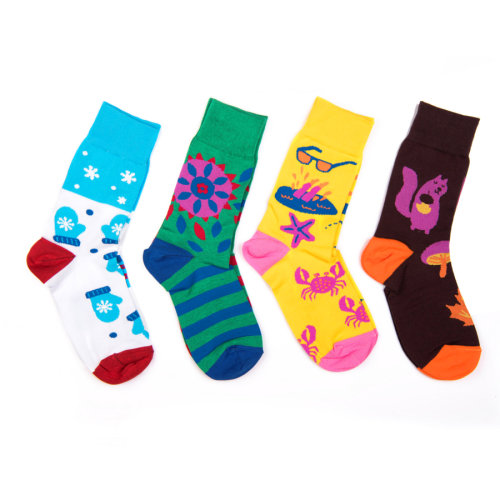Подарочный набор 4SEASONS", 4 пары тематических носков  (белый)