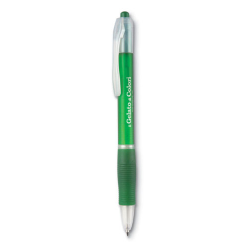 Ручка шариковая с резиновым обх (прозрачно-зеленый)