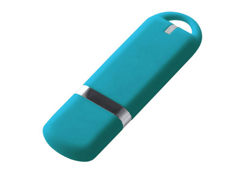 USB-флешка на 32 ГБ с покрытием soft-touch, голубой