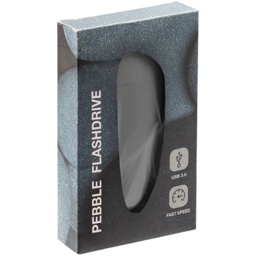Флешка Pebble, серая, USB 3.0, 16 Гб