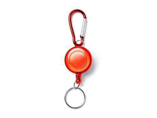 Брелок для ключей DOKI с карабином и выдвижным кольцом, красный