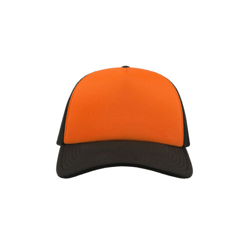 Бейсболка RAPPER, 5 клиньев, пластиковая застежка (оранжевый, черный)