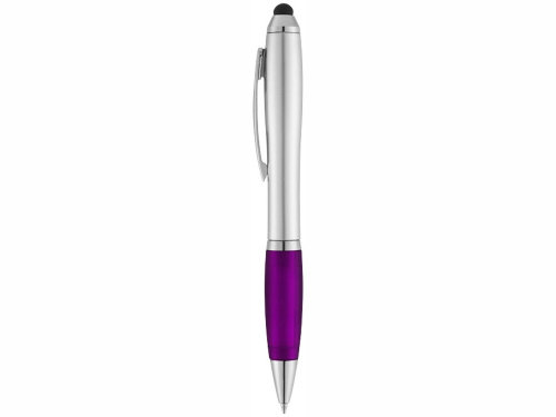 Ручка-стилус шариковая Nash, серебристый/пурпурный