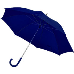 Зонт-трость с пластиковой ручкой, механический; темно-синий; D=103 см; 100% полиэсер 190 T (темно-синий)