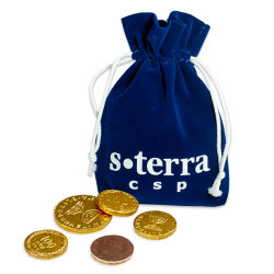 Мешочек с шоколадными монетами с логотипом S