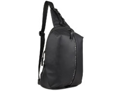 Рюкзак с одним плечевым ремнем BUGATTI Blanc, чёрный, тарпаулин/полиэстер, 18х9х30 см