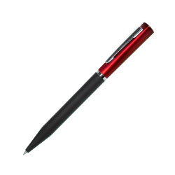 Ручка шариковая M1, пластик, металл, покрытие soft touch (красный, черный)