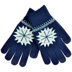 Перчатки для сенсорных экранов  "Снежинка" (тёмно-синий)