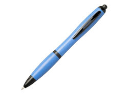Шариковая ручка Nash из пшеничной соломы с черным наконечником, ярко-синий