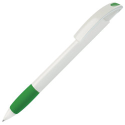 Ручка шариковая с грипом NOVE (белый, зеленый)