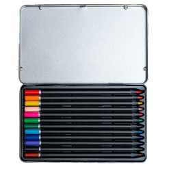 Набор цветных карандашей PROFESSIONAL, 12 цветов (серебристый)