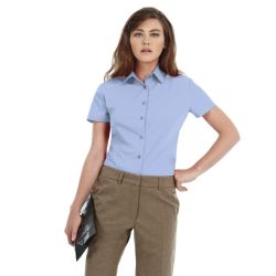 Рубашка женская с коротким рукавом Smart SSL/women, корпоративный голубой