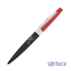 Ручка шариковая "Peri"покрытие soft touch, черный с красным