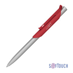 Ручка шариковая "Skil", покрытие soft touch, красный с серебристым