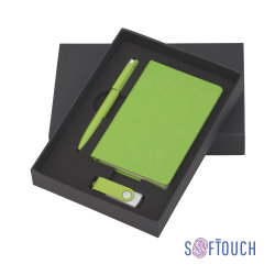Подарочный набор "Сорренто" с блокнотом А6, покрытие soft touch, зеленое яблоко