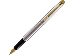 Ручка перьевая Waterman Hemisphere Stainless Steel GT F, серебристый/золотистый
