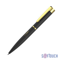 Ручка шариковая "Alice", покрытие soft touch, черный с золотом