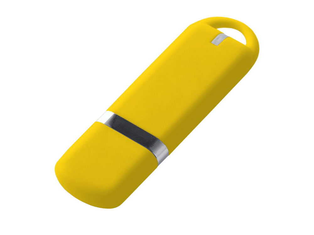 USB-флешка на 64 ГБ 3.0 USB, с покрытием soft-touch, жёлтый