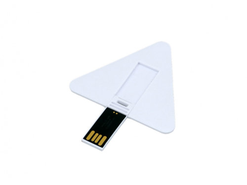 USB-флешка на 64 ГБ в виде пластиковой карточки треугольной формы, белый