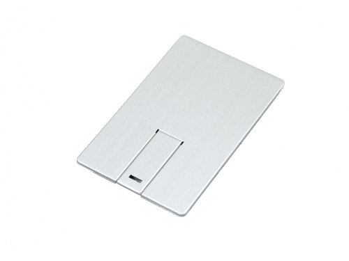 USB-флешка на 8 Гб в виде металлической карты, с раскладным чипом, серебро