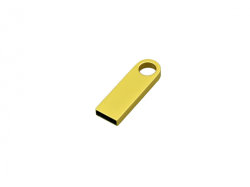 USB-флешка на 8 Гб с мини чипом, компактный дизайн с круглым отверстием., золотой