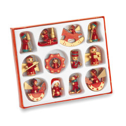 Новогодний набор из 12 игрушек (красный)