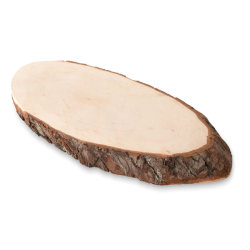 Oval wooden board with bark (древесный)