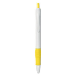 Ручка шариковая с резиновым обх (желтый)