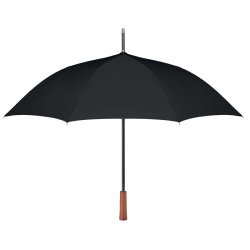 Зонт трость с деревянной ручкой (черный)